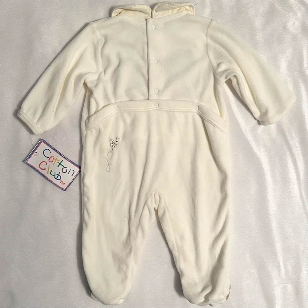 Franco Cotton Club Baby Sleeper 6M Dog Bear Animal Footie Pajama NWT Ivory